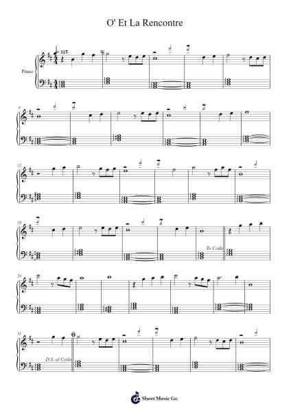 O' Et La Rencontre Sheet Music by Pierre Bachelet-Arr.Hagpold