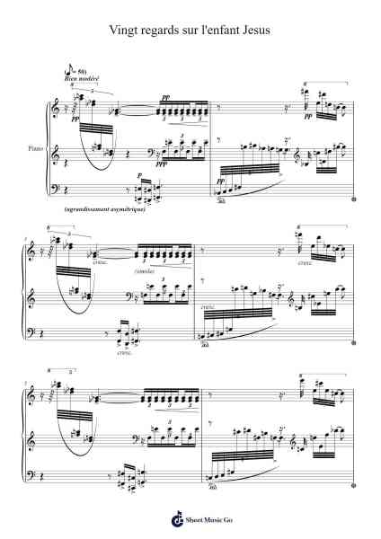 Vingt regards sur l'enfant-Jésus: III. L'échange Sheet Music by Olivier Messiaen-Arr.Dawnvia