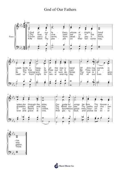 God of Our Fathers Sheet Music by George W. Warren-Arr.Hornker