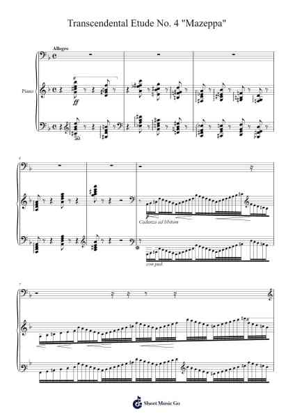 Transcendental Etude No. 4 "Mazeppa" Sheet Music by Franz Liszt-Arr.Quinncol