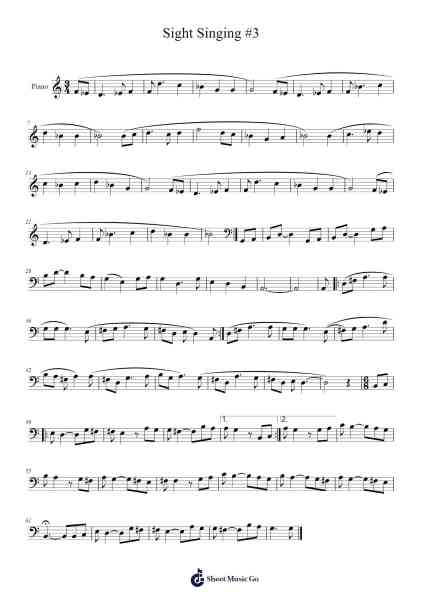 Sight Singing #3 Sheet Music by Brightda Clarkdams-Arr.Mollpag