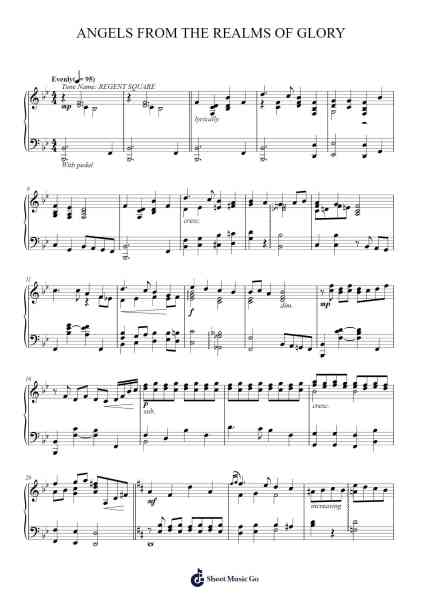 Angels From The Realms Of Glory Sheet Music by James Montgomery-Arr.Leighborn