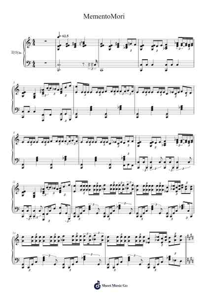 MementoMori Sheet Music by MementoMori-Arr.Sukin