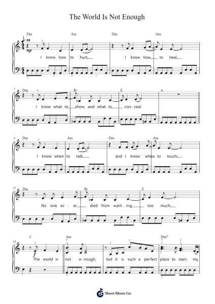 The World Is Not Enough Sheet Music by Garbage-Arr.Churmike
