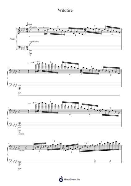 Wildfire Sheet Music by Dobcoln Wyldechad-Arr.Puldair