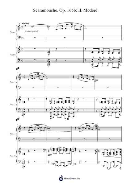Scaramouche, Op. 165b: II. Modéré Sheet Music by Darius Milhaud-Arr.Efkirk