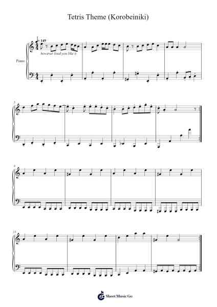 Tetris Theme (Korobeiniki) Sheet Music by Misc Computer Games-Arr.Zoethune