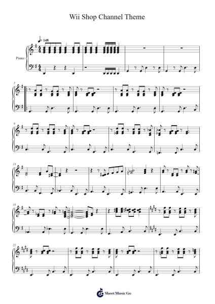 Wii Shop Channel Theme Sheet Music by Kazumi Totaka-Arr.Kerrdutt Anda