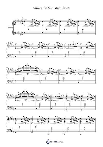 Surrealist Miniature No 2 Sheet Music by Steeleearl-Arr.Funkdrich Mansbing