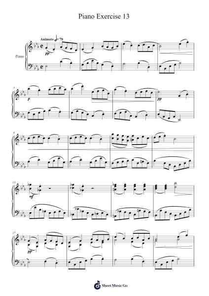 Piano Exercise 13 Sheet Music by Mattnat Bingtine-Arr.Lamjane