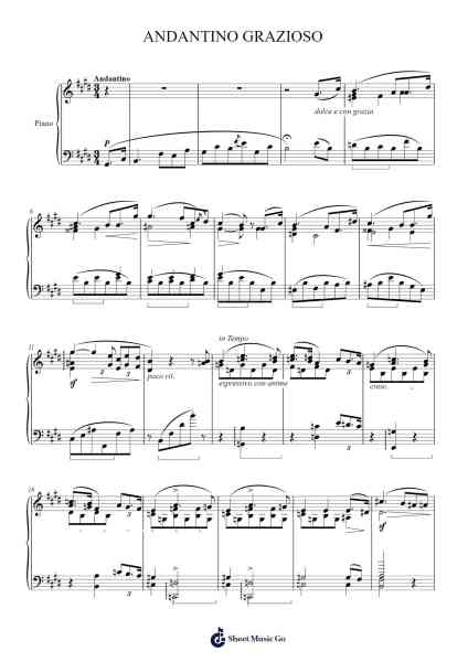 Andantino Grazioso Sheet Music by Franz Liszt-Arr.Gemfoe Conchey