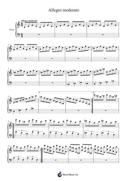 Allegro moderato Sheet Music by wizardishlike-Arr.Jorriel Toursnoah