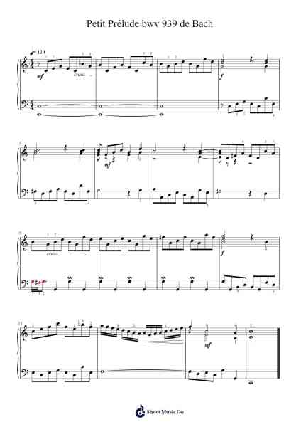 Petit Prélude in C Major, BWV 939 Sheet Music by Johann Sebastian Bach-Arr.Jonessibyl Midsopp