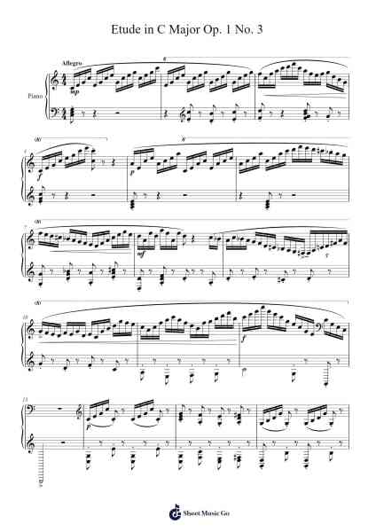 Etude in C Major Op. 1 No. 3 Sheet Music by Miklos Martinko-Arr.Junechad