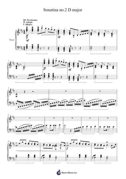 Sonatina no.2 D major Sheet Music by Tal Ilivey-Arr.Comnions Irlay