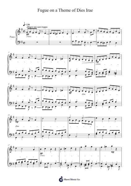 Fugue on a Theme of Dies Irae 樂譜由 J. Scudero - 編曲 Charnal Tayward