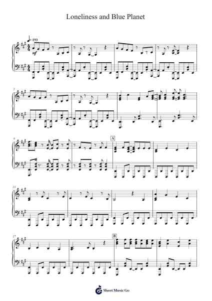 Guitar, Loneliness and Blue Planet Sheet Music by Kessoku Band-Arr.Brownend Bonckey
