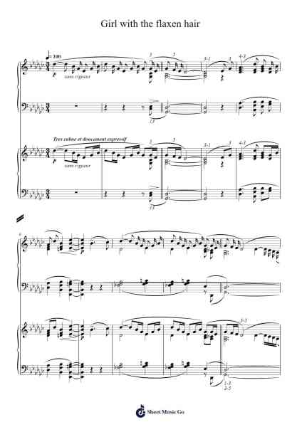 Préludes, Book 1, L. 117: VIII. La fille aux cheveux de lin Sheet Music by Claude Debussy-Arr.Phoelen
