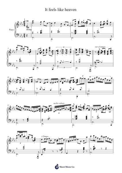 It feels like heaven Sheet Music by TropNK-Arr.Daitrid Piersliam