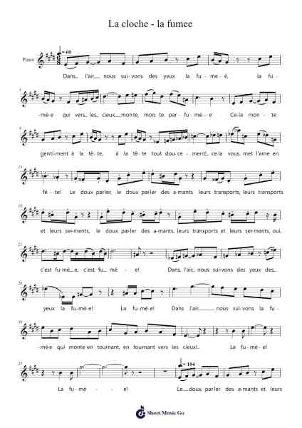 La cloche - la fumee Sheet Music by -Arr.O'Cakeats Leofunk