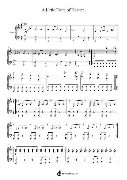 A Little Piece of Heaven Sheet Music by Avenged Sevenfold-Arr.Zoethune