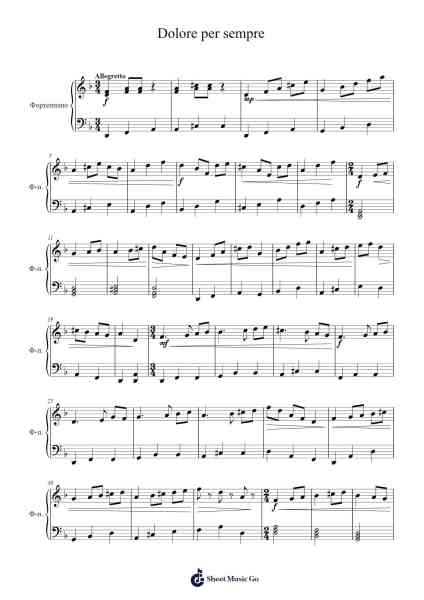 Dolore per sempre Sheet Music by Lousy-Arr.Asdict