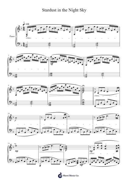 Stardust in the Night Sky Sheet Music by Masao Aichi-Arr.Bonnes Junemiah
