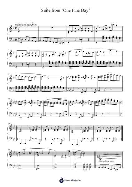 Suite from "One Fine Day" Sheet Music by Aretha Franklin-Arr.Watloise Fredgee