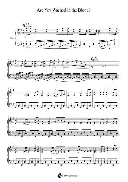Are You Washed in the Blood? 樂譜由 Elisha A. Hoffman - 編曲 Cofearl
