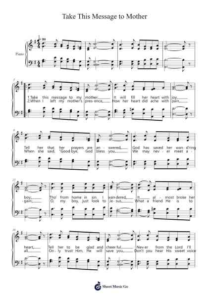 Take This Message to Mother Sheet Music by Bentley C. Robinson-Arr.Willneil