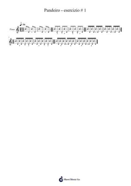 Pandeiro - esercizio # 1 Sheet Music by Curclough Whsnow-Arr.Maltzkent