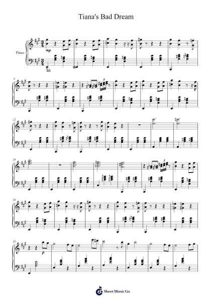 Tiana's Bad Dream Sheet Music by Randy Newman-Arr.Rontrine Ollyn