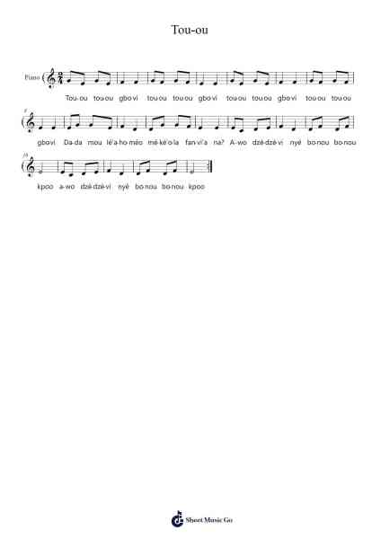 Tou-ou Sheet Music by Lesjeames-Arr.Reywood