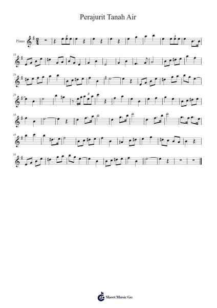 Perajurit Tanah Air Sheet Music by -Arr.Pipril