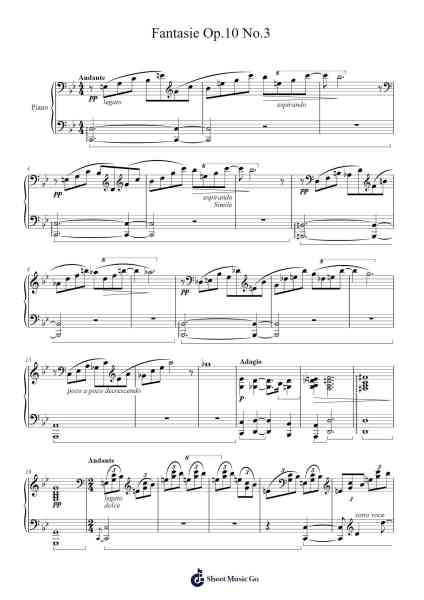 Fantasie Op. 10 No. 3 Sheet Music by Trayy Turner-Arr.Hickstodd Joycedrich