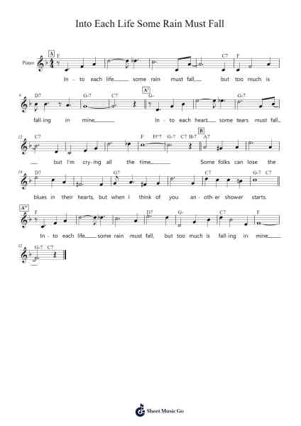 Into Each Life Some Rain Must Fall Sheet Music by Ella Fitzgerald/The Ink Spots-Arr.Leijoan