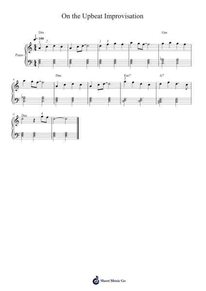 On the Upbeat Improvisation Sheet Music by andreaswarsta-Arr.Tomnee