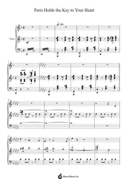 Paris Holds the Key to Your Heart Sheet Music by Stephen Flaherty-Arr.Stanthy