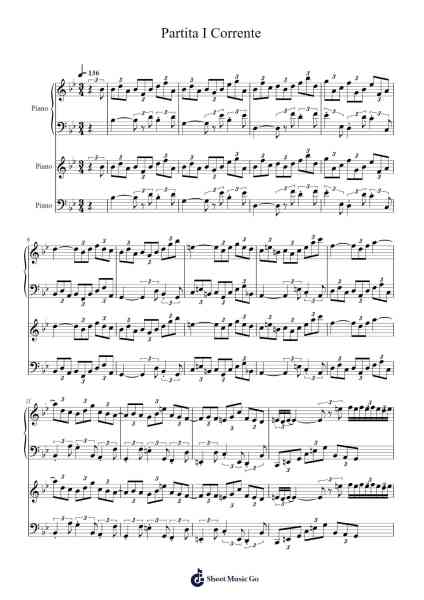Partita I Corrente Sheet Music by -Arr.Vioyves Garbess