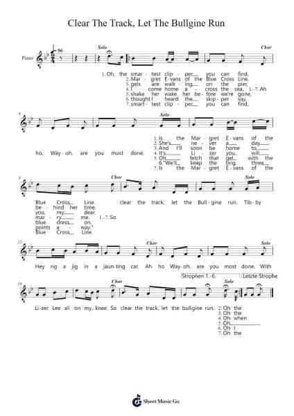 Clear The Track, Let The Bullgine Run Sheet Music by -Arr.Windict