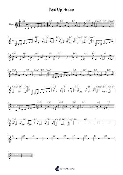 Pent Up House Sheet Music by -Arr.Woogiles Sansie