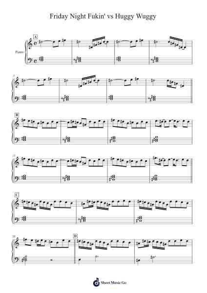 Friday Night Fukin' vs Huggy Wuggy Sheet Music by Gusgan-Arr.Hagpold