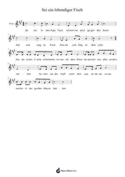 Sei ein lebendiger Fisch Sheet Music by Souqy Strawalsh-Arr.Markthur