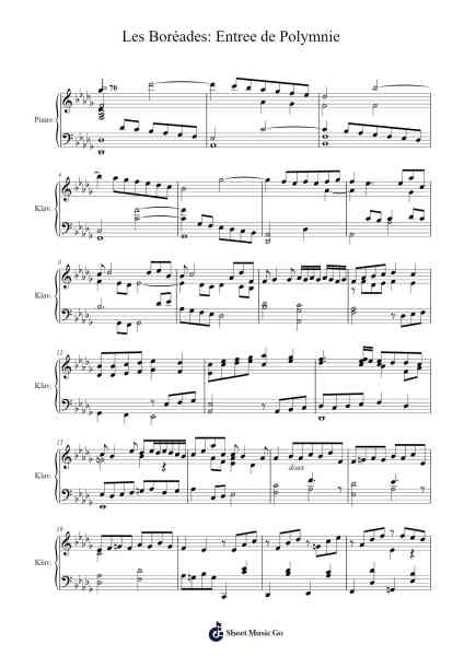 Les Boréades, RCT 31: Entree de Polymnie Sheet Music by Jean-Philippe Rameau-Arr.Phoeser