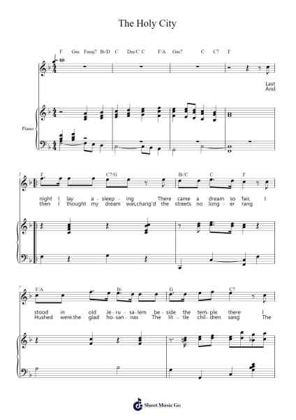 The Holy City Sheet Music by Frederick Weatherly-Arr.Croftlitt