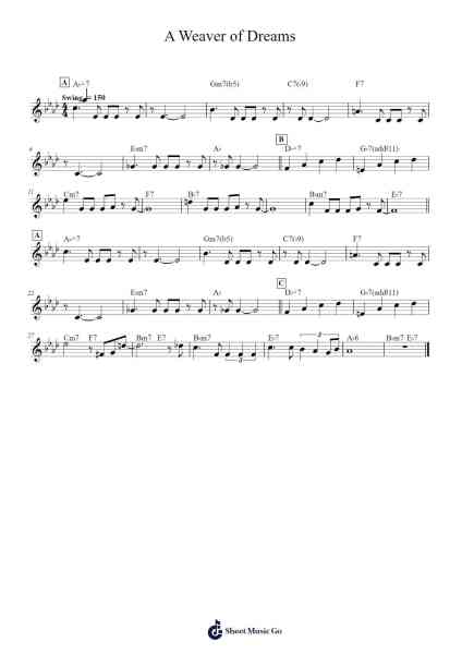 A Weaver of Dreams Sheet Music by Victor Young-Arr.Mickmin
