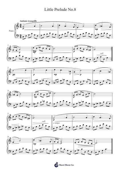 Little Prelude No.8 Sheet Music by Childdy Whitkin-Arr.Iannet Shelac