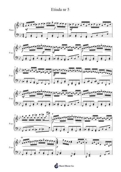 Etiuda nr 5 Sheet Music by O. Jasińska-Arr.Beslop Millblair