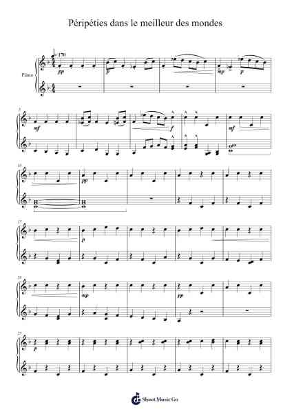 Péripéties dans le meilleur des mondes Sheet Music by Xeholt-Arr.Pehall