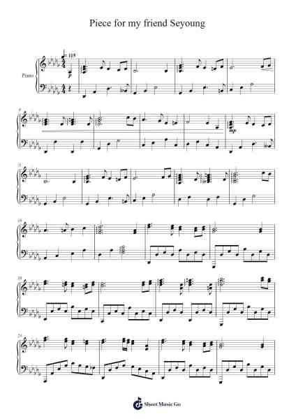 Piece for my friend Seyoung Sheet Music by Masao Aichi-Arr.Luroe Boycefay